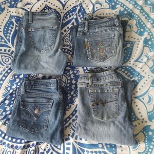4 pairs of bootcut jeans